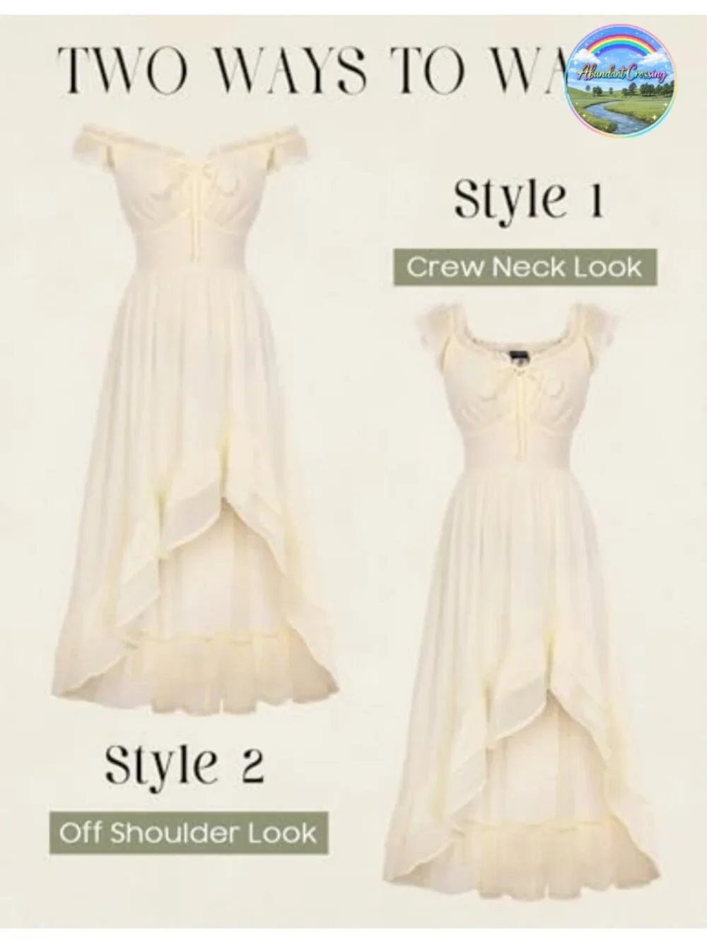Renaissance Corset Dress Off Shoulder Chiffon High Low Sundress